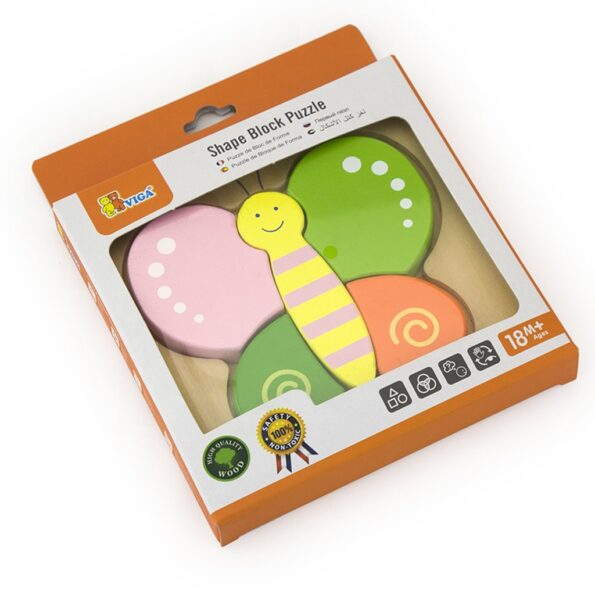 Drevené puzzle pre najmenších Viga Motýľ – Obrázok 3