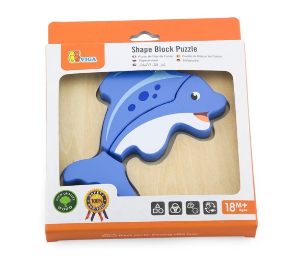 Drevené puzzle pre najmenších Viga Rybka – Obrázok 2