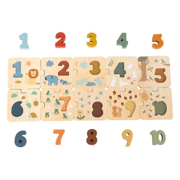 Drevené puzzle s číslami pre najmenších Baby Mix – Obrázok 3