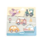 Drevené vkladacie puzzle dopravné prostriedky Viga