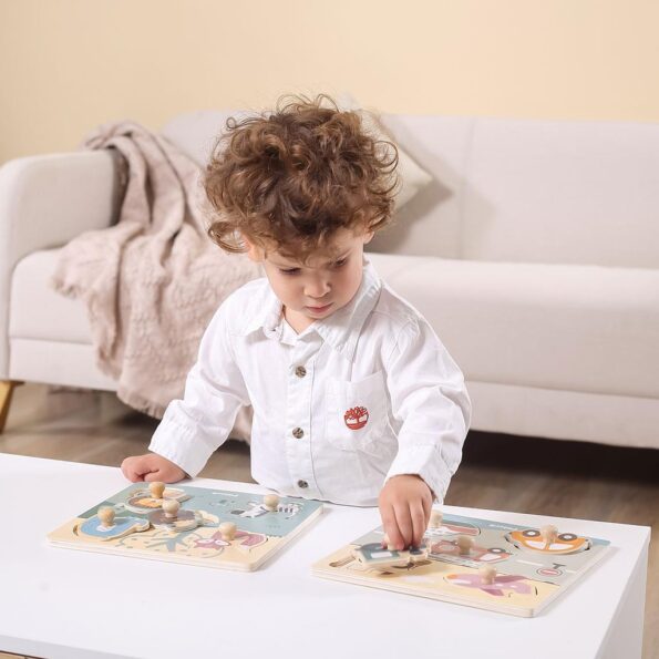 Drevené vkladacie puzzle zvieratá Viga – Obrázok 4