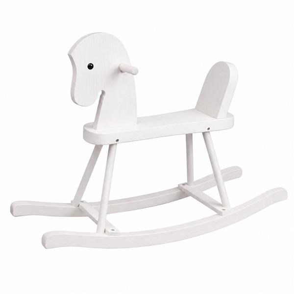 Dreveny-hojdaci-konik-pre-deti-Baby-Mix-biely Drevený hojdací koník pre deti Baby Mix biely – Obrázok 1