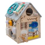 Drevený interaktívny domček Activity Board Baby Mix sivý – Obrázok 3