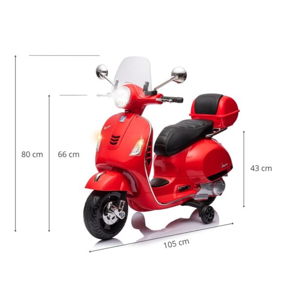 Elektrický skúter Milly Mally Vespa GTS Super red – Obrázok 13
