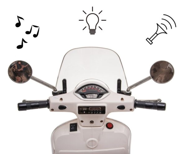 Elektrický skúter Milly Mally Vespa GTS Super white – Obrázok 9