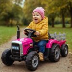 Elektrický traktor Baby Mix Erick s diaľkovým ovládačom ružový – Obrázok 4