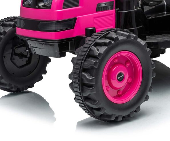 Elektrický traktor s prívesom Milly Mally Farmer ružová – Obrázok 4