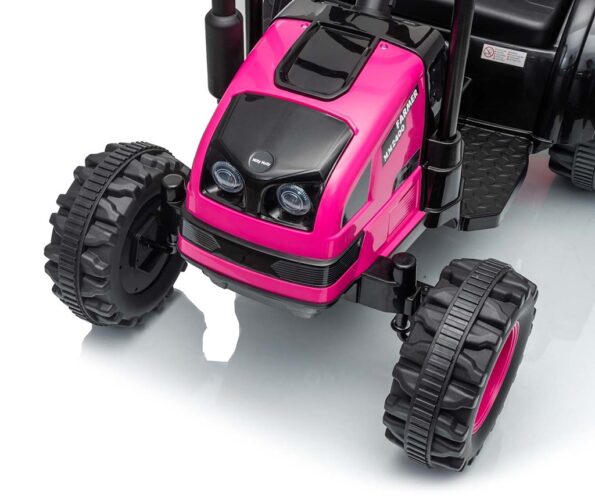 Elektrický traktor s prívesom Milly Mally Farmer ružová – Obrázok 5