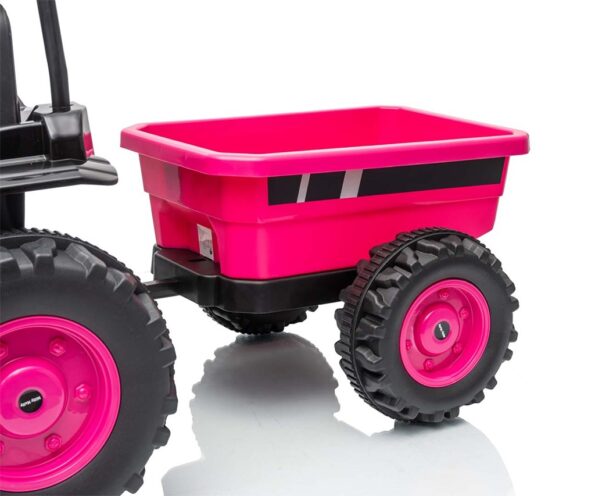 Elektrický traktor s prívesom Milly Mally Farmer ružová – Obrázok 6