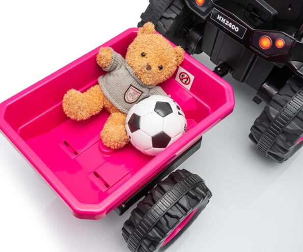 Elektrický traktor s prívesom Milly Mally Farmer ružová – Obrázok 8