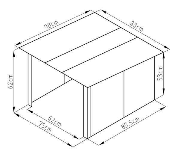 Garáž pre robotickú kosačku G21 88x62x98 cm, antracitová – Obrázok 5