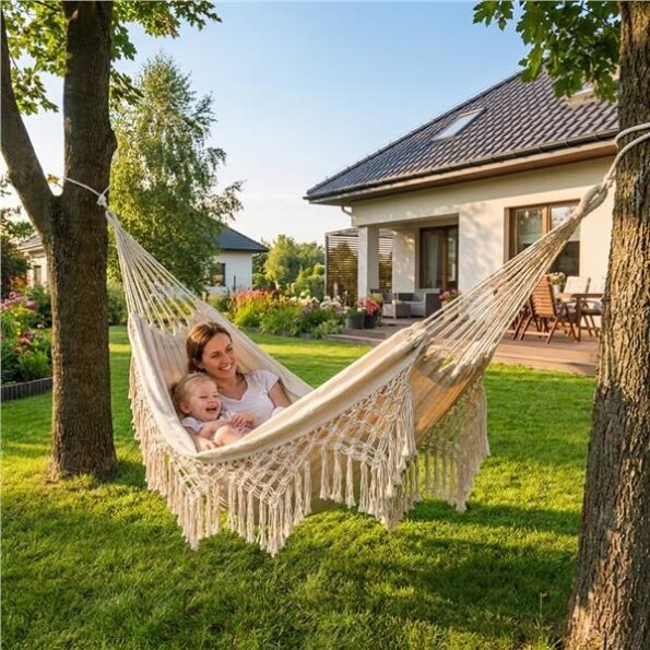 Hojdacia sieť BOHO Baby Mix béžová – Obrázok 2
