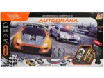 Hračka MaDe Autodráha 560 cm (136x60x38) s dvoma autami, s EU adaptérom – Obrázok 3