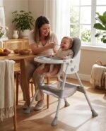 Jedálenská stolička Baby Mix Nora dusty grey – Obrázok 3