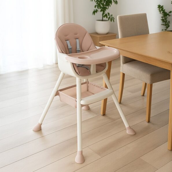 Jedálenská stolička Baby Mix Nora dusty pink – Obrázok 9