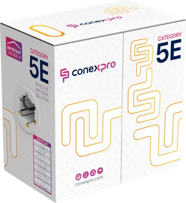 Kábel Conexpro FTP kábel ekonomy vonkajší, CAT5e, PE, 24AWG, 305m, čierny – Obrázok 2