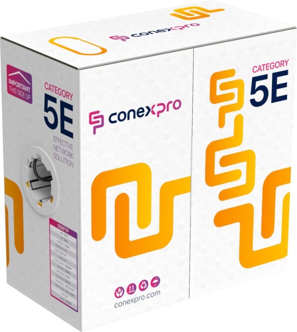 Kábel Conexpro FTP kábel vonkajší, CAT5e, PE, 24AWG, 305m, čierny – Obrázok 2