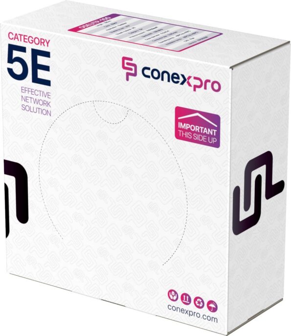Kábel Conexpro UTP kábel vonkajší, CAT5e, PE, 24AWG, 100m, čierny – Obrázok 3