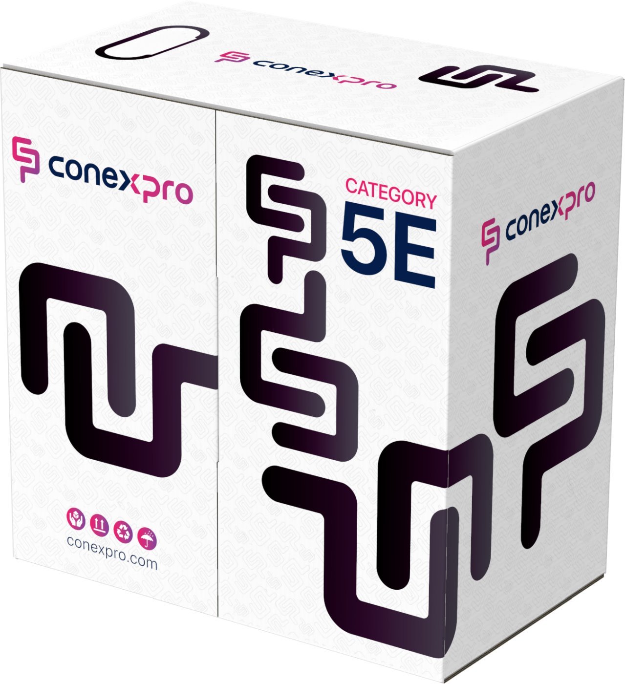 Kabel-Conexpro-UTP-kabel-vonkajsi-CAT5e-PE-24AWG-305m-cierny Kábel Conexpro UTP kábel vonkajší, CAT5e, PE, 24AWG, 305m, čierny – Obrázok 1