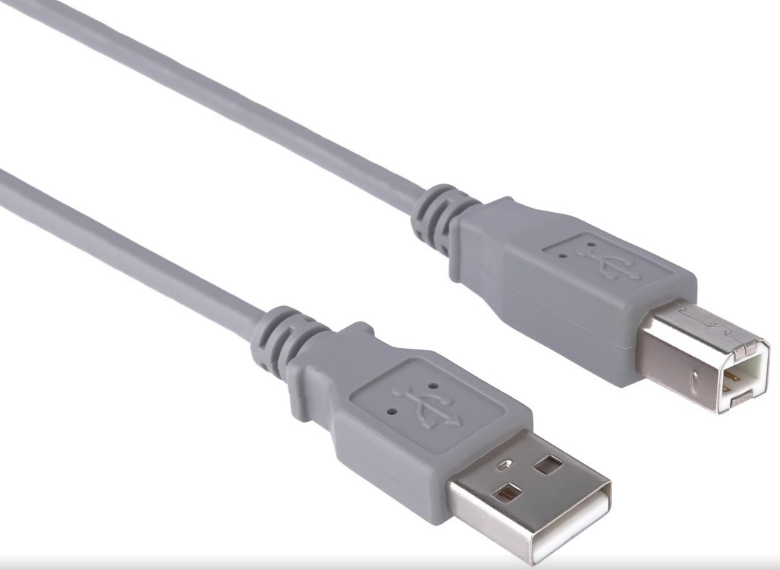 Kabel-PremiumCord-USB-2.0-A-B-pre-tlaciarne-2m-sivy Kábel PremiumCord USB 2.0 A-B pre tlačiarne 2m, sivý – Obrázok 1