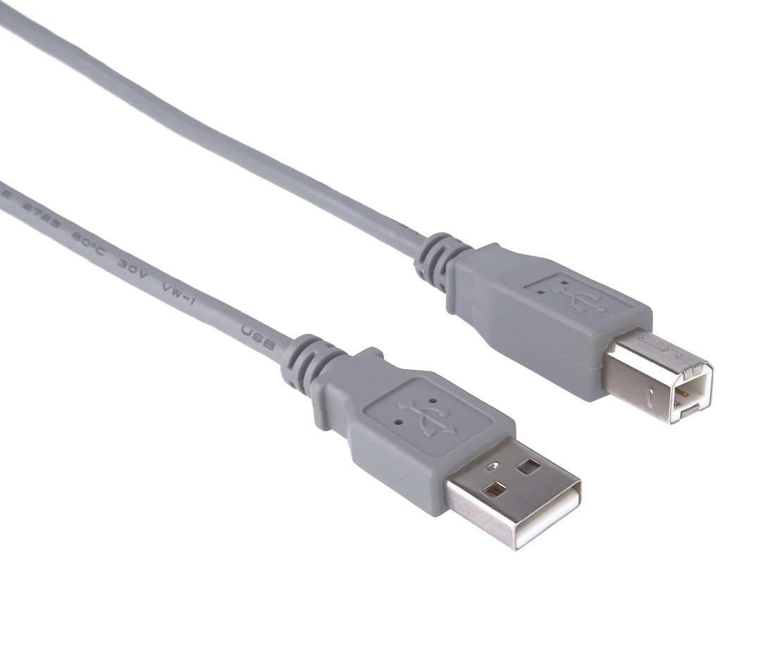 Kabel-PremiumCord-USB-2.0-A-B-pre-tlaciarne-5m-sivy Kábel PremiumCord USB 2.0 A-B pre tlačiarne 5m, sivý – Obrázok 1
