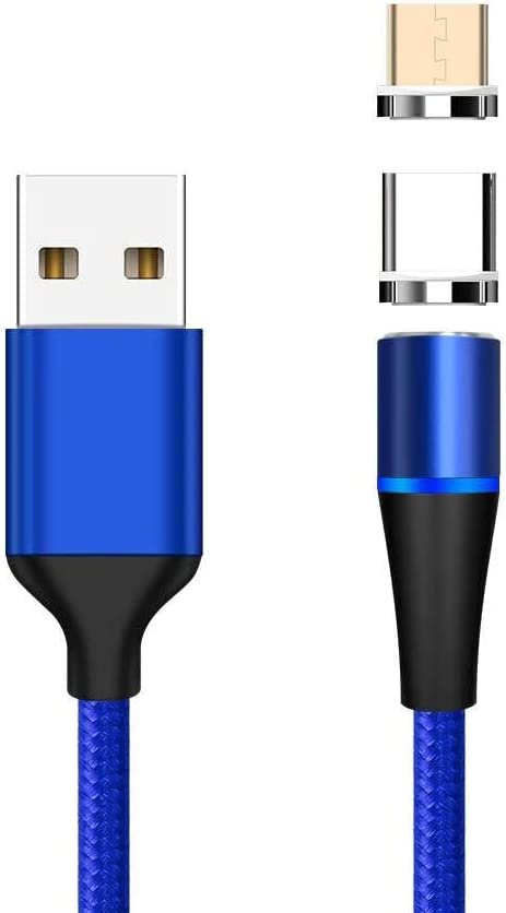 Kabel-PremiumCord-USB-USB-C-a-microUSB-magneticke-konektroy-MM-3A-1m-modry Kábel PremiumCord USB - USB-C a microUSB magnetické konektroy, M/M, 3A, 1m, modrý – Obrázok 1