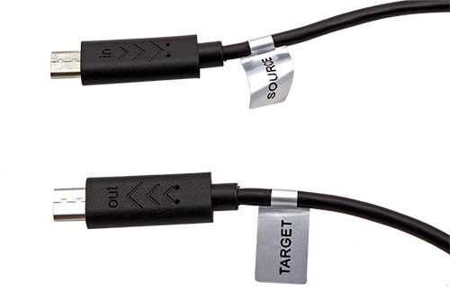Kabel-PremiumCord-microUSB-microUSB-MM-OTG-03m-cierny Kábel PremiumCord microUSB - microUSB M/M OTG 0,3m, čierny – Obrázok 1