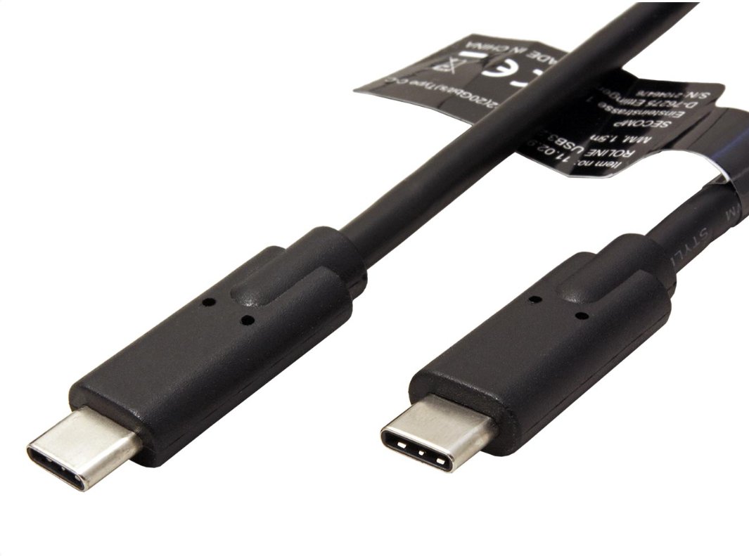 Kabel-ROLINE-USB-C-USB-C-MM-3.2-gen-2x2-PD-100W-20Gbps-1m-cierny Kábel ROLINE USB-C - USB-C M/M (3.2 gen 2x2) PD 100W, 20Gbps, 1m, čierny – Obrázok 1