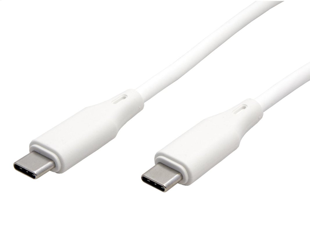 Kabel-ROLINE-USB-C-USB-C-MM-silikon-60W-1m-biely Kábel ROLINE USB-C - USB-C M/M , silikón, 60W, 1m, biely – Obrázok 1