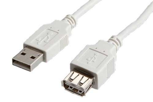 Kabel-Value-USB-2.0-A-A-MF-3-m-predlzovaci-biely Kábel Value USB 2.0 A-A M/F 3 m, predlžovací, biely – Obrázok 1