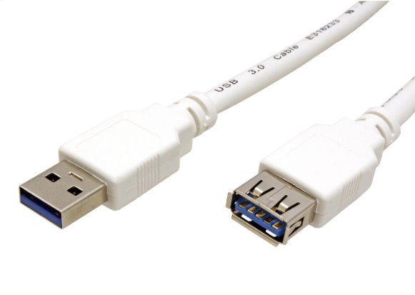 Kabel-Value-USB-3.0-A-A-MF-18m-predlzovaci-biely Kábel Value USB 3.0 A-A, M/F 1,8m, predlžovací, biely – Obrázok 1