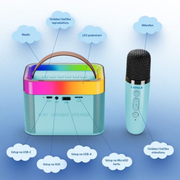 Karaoke set Lamax  KaraokeKid1 Blue – Obrázok 2