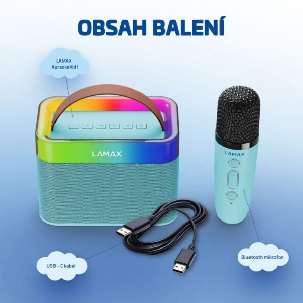Karaoke set Lamax  KaraokeKid1 Blue – Obrázok 4