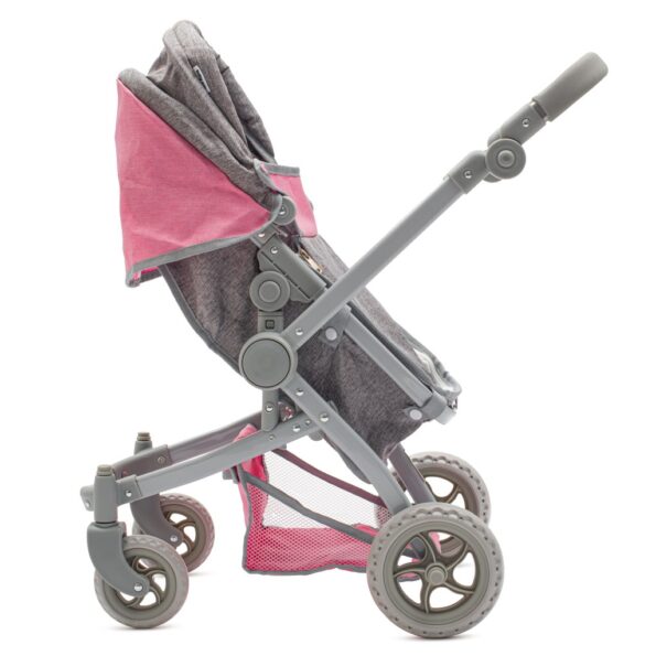 Kočík pre bábiky 2v1 Baby Mix Sophie pink-grey – Obrázok 3