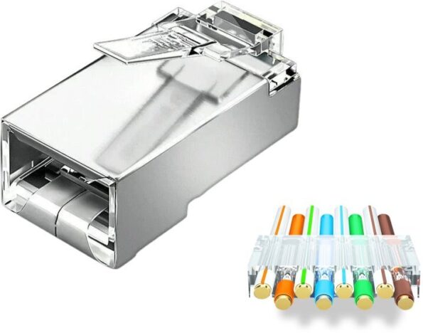 Konektor RJ45 FTP 8p8c, Cat 6, drát, skládaný – Obrázok 2