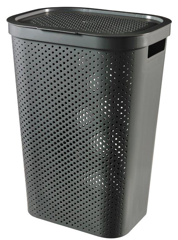 Kos-na-bielizen-Curver-Infinity-Dots-60L-grafitovy Kôš na bielizeň Curver Infinity Dots 60L grafitový – Obrázok 1