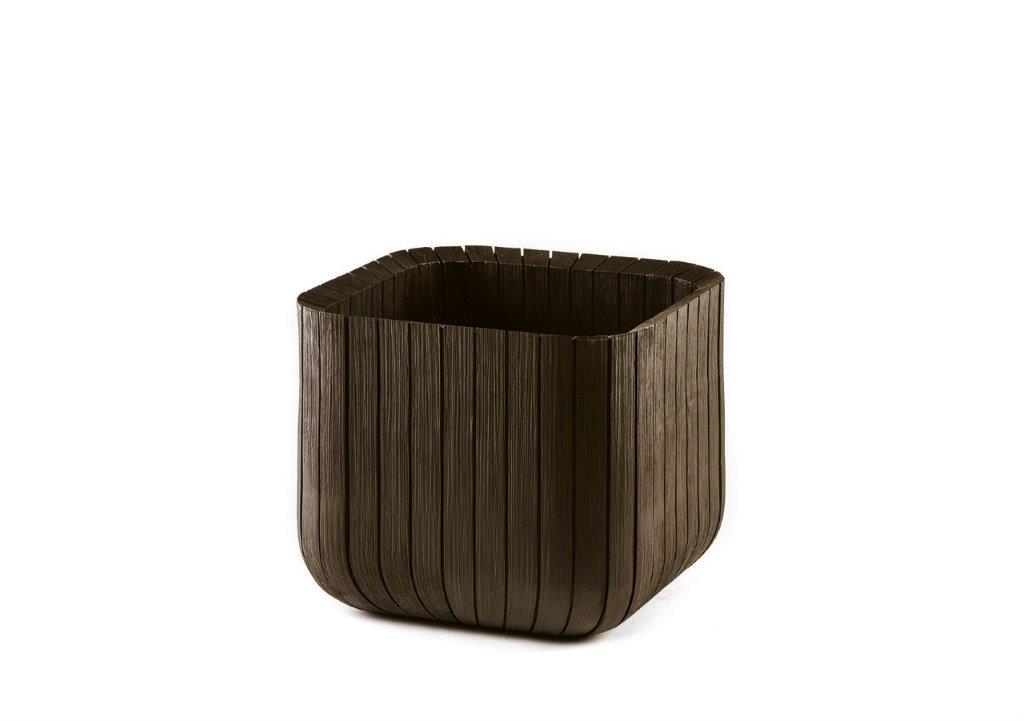 Kvetinac-Keter-Cube-Planter-M-whiskey-hnedy Kvetináč Keter Cube Planter M whiskey hnedý – Obrázok 1