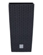 Kvetináč Prosperplast Rato Square antracit 26,5 x 26,5 x 50 cm