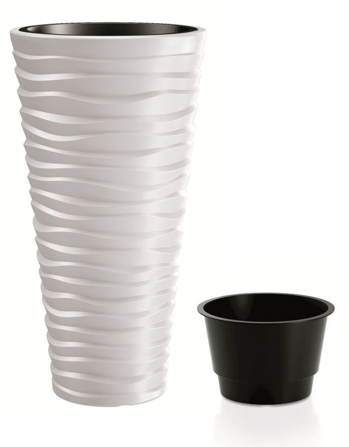 Kvetinac-Prosperplast-SAND-SLIM-biely-296-cm Kvetináč Prosperplast SAND SLIM biely 29,6 cm – Obrázok 1