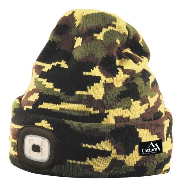 LED čelovka Cattara čiapka ARMY s LED svietidlom USB nabíjanie – Obrázok 3