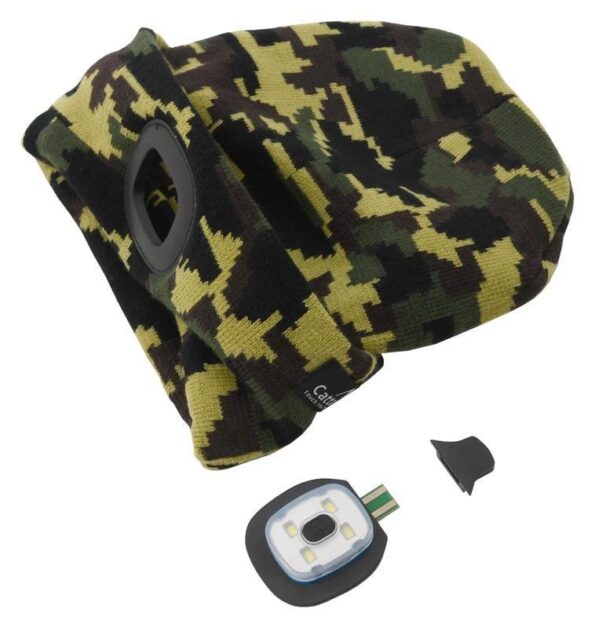 LED čelovka Cattara čiapka ARMY s LED svietidlom USB nabíjanie – Obrázok 4