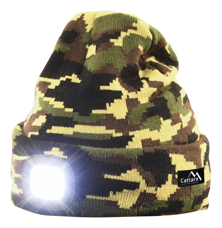 LED-celovka-Cattara-ciapka-ARMY-s-LED-svietidlom-USB-nabijanie LED čelovka Cattara čiapka ARMY s LED svietidlom USB nabíjanie – Obrázok 1