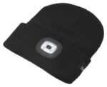 LED čelovka Cattara čiapka BLACK s LED svietidlom USB nabíjanie – Obrázok 2