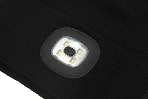 LED čelovka Cattara čiapka BLACK s LED svietidlom USB nabíjanie – Obrázok 5