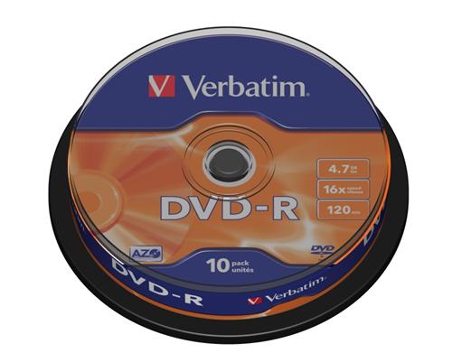 Medium-Verbatim-DVD-R-47GB-16x-10-cake Médium Verbatim DVD-R 4,7GB 16x 10-cake – Obrázok 1