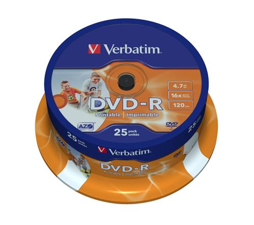 Medium-Verbatim-DVD-R-47GB-16x-Printable-25-cake Médium Verbatim DVD-R 4,7GB 16x Printable 25-cake – Obrázok 1