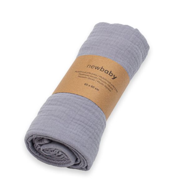 Mušelínová deka New Baby grey – Obrázok 2