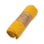 Mušelínová deka New Baby  mustard – Obrázok 2