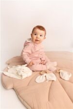 Mušelínová hracia deka New Baby Leaf beige – Obrázok 3