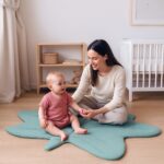 Mušelínová hracia deka New Baby Maple Leaf mint – Obrázok 4